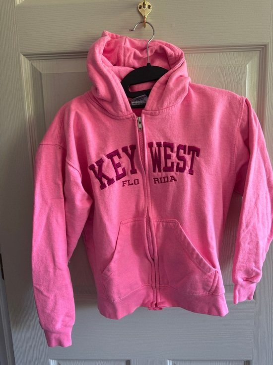 None Other - Key West Girls Pink Zip-Up Hoodie with Hood